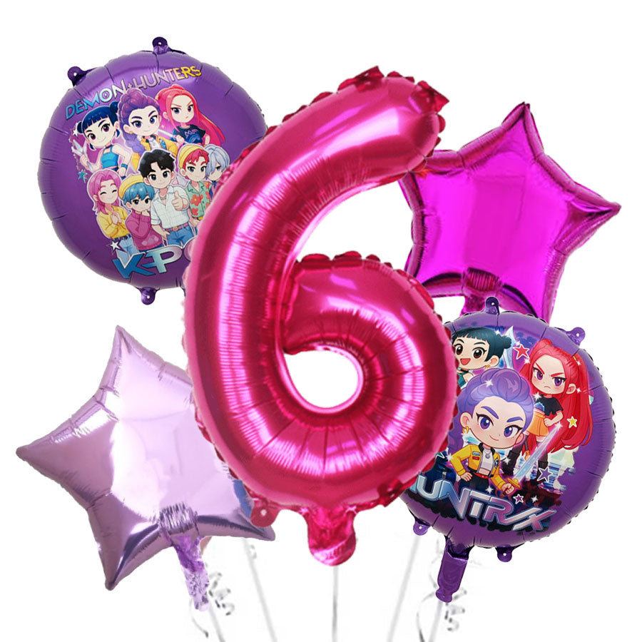 Jumbo Number Kpop Demon Hunters Balloon Bouquet