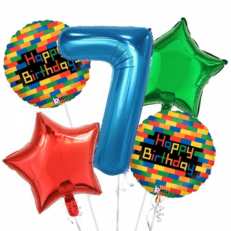 Jumbo Number Toy Blocks Balloon Bouquet