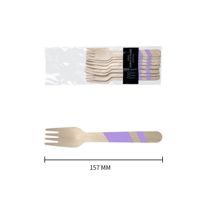 Wooden Disposable Party Forks (Lilac)