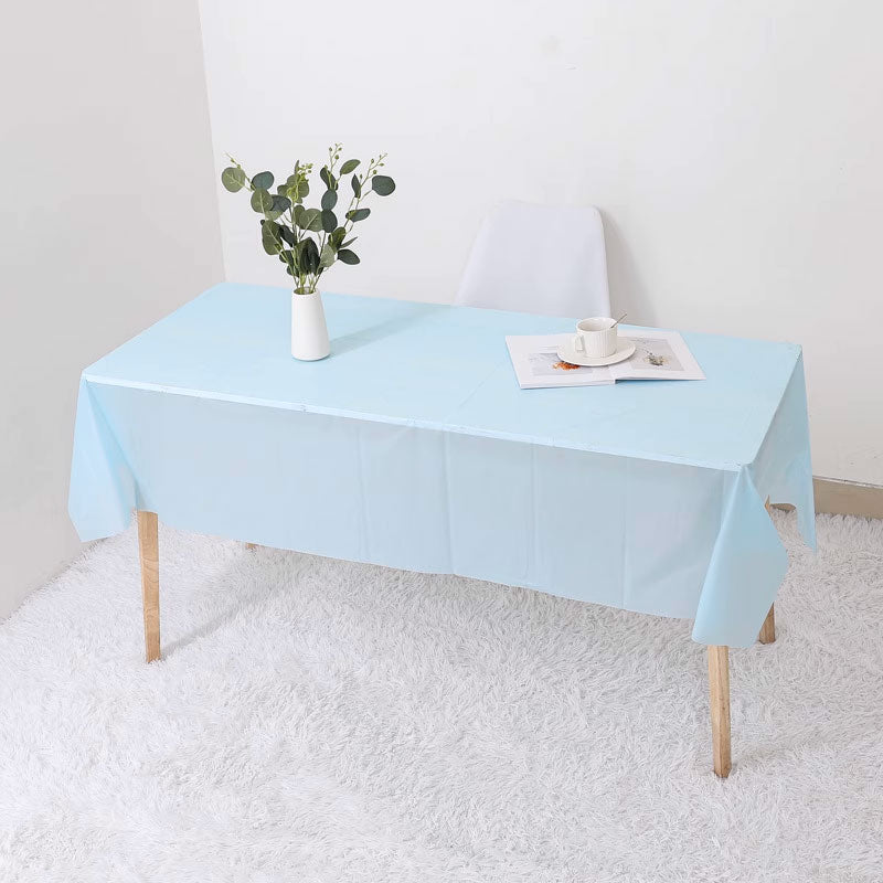 Macaron Blue Plastic Table Cover (274cm)