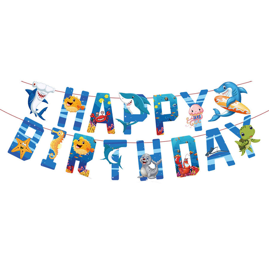 Sea Animals Ocean Happy Birthday Banner