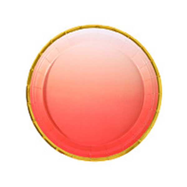 7" Ombre Red Paper Plates (10pc)