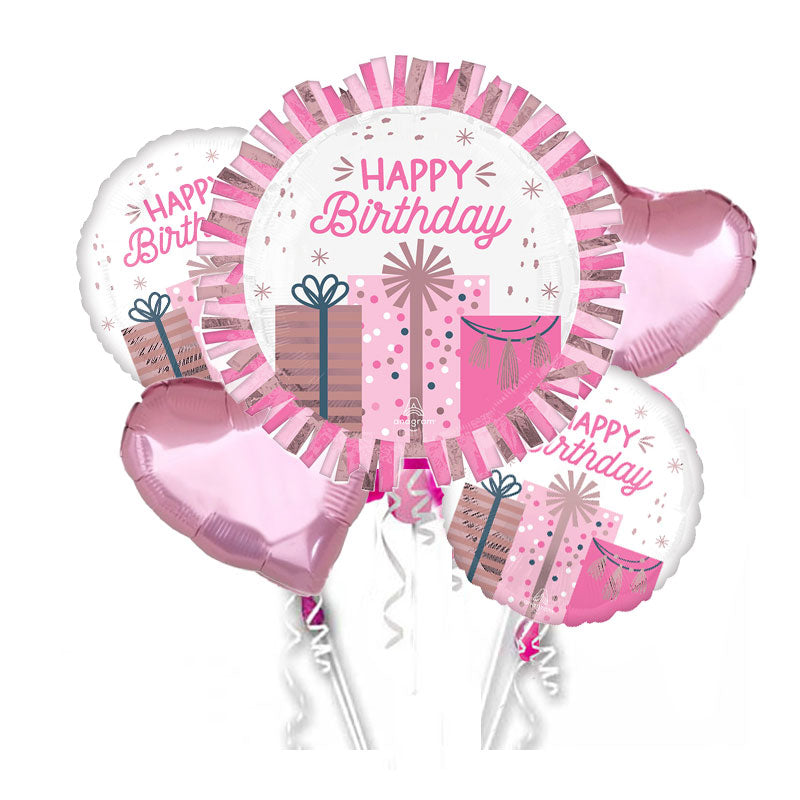 Pastel Pink Birthday Balloon Bouquet