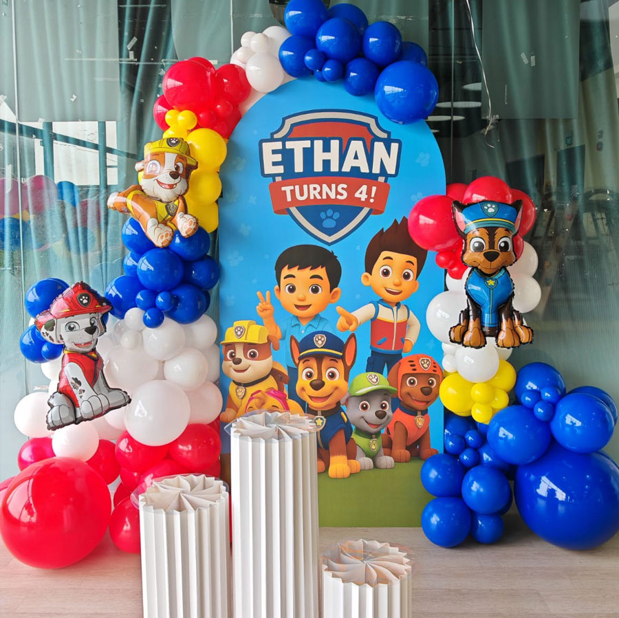 Paw Patrol Balloon Garland Backdrop Set Up Package