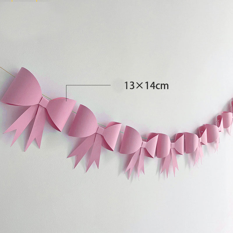 Pink Paper Bow Bunting