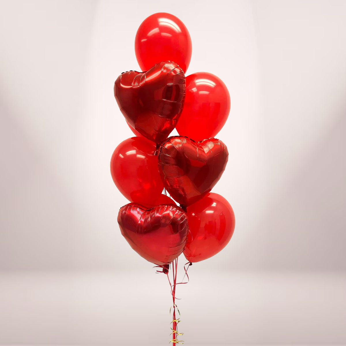 Red Hearts & Latex Balloon Bouquet