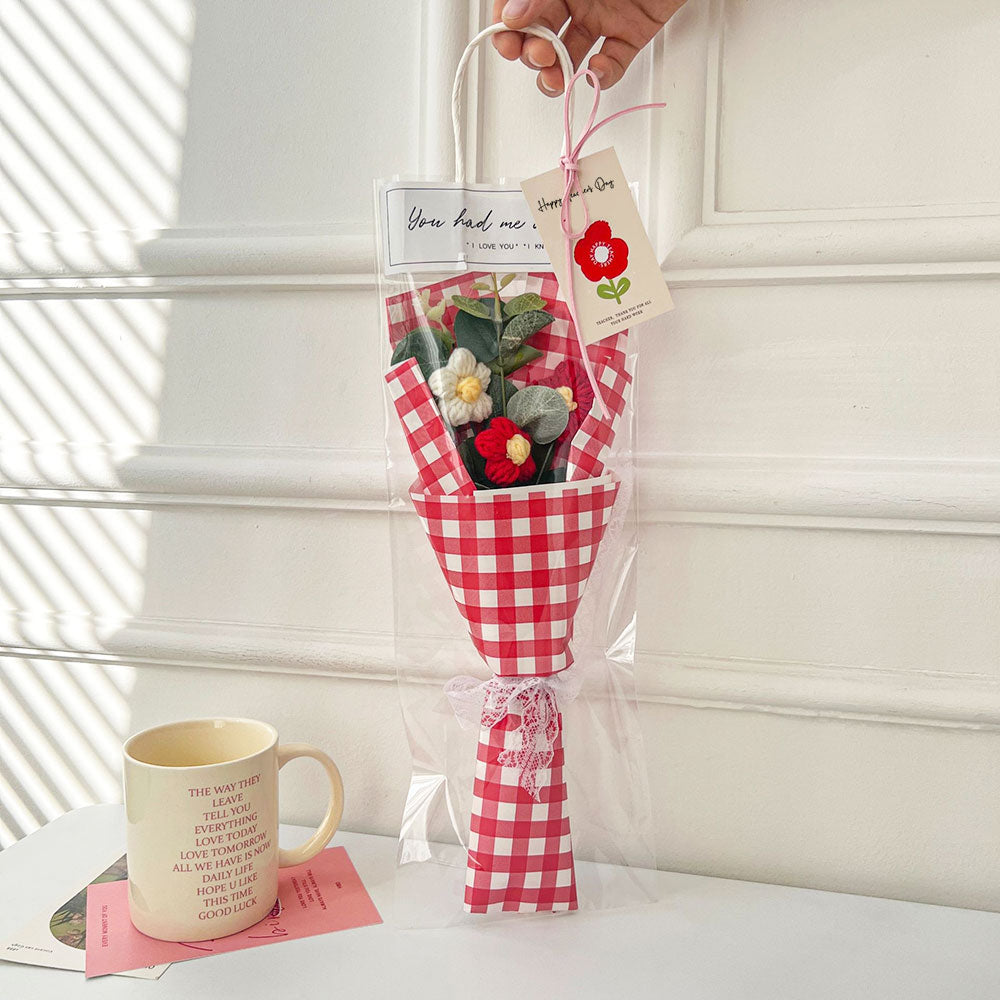 Red Knitted Flower Bouquet