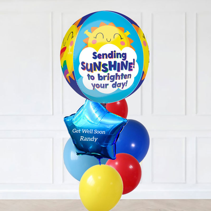 Sending Sunshine Orbz Customised Star Latex Balloon Bouquet