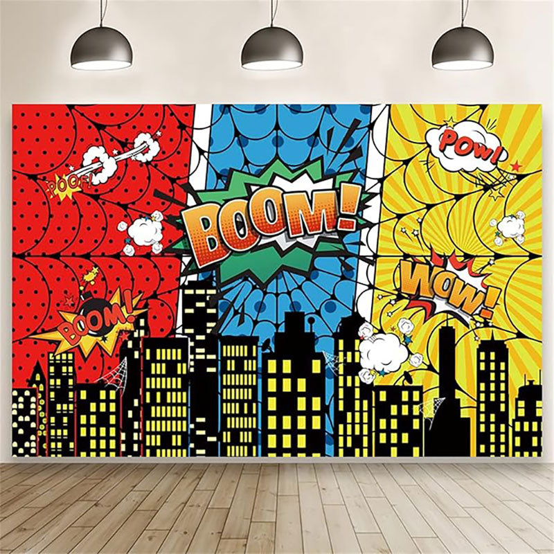 Super Heroes Party Fabric Backdrop Banner