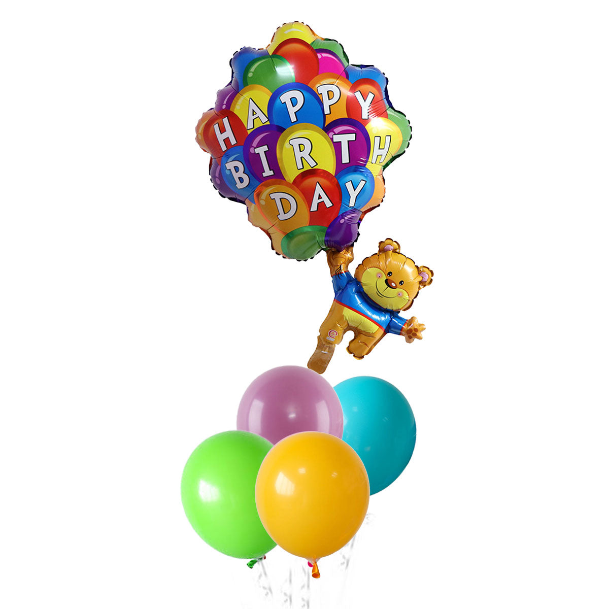 Cute Birthday Bear Latex Balloon Bouquet