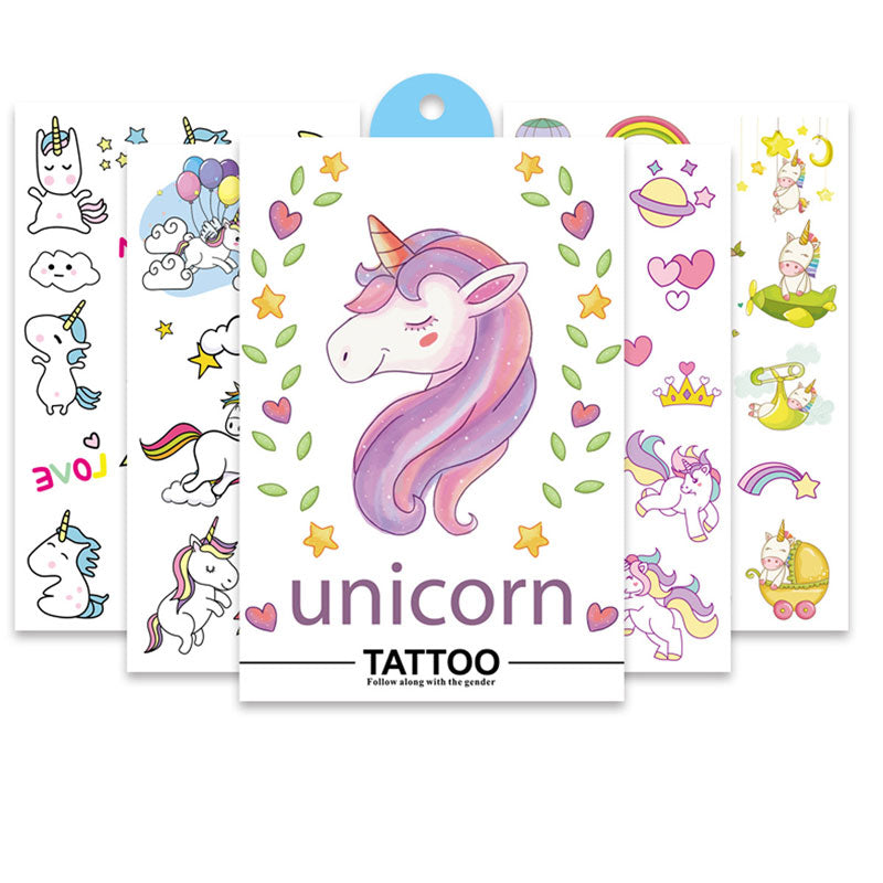 Unicorn Tattoo Book each having 4 sheets of tattoos for the birthday party.