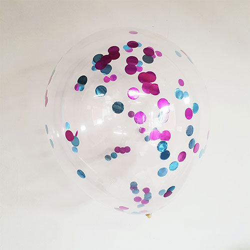 11 Pink And Blue Confetti Latex Balloon Delivery Helium Balloons