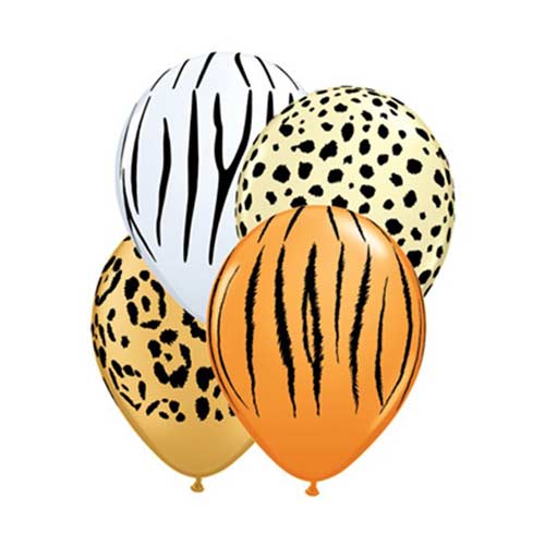 Safari and Jungle Animals prints on these balloons for a great decoration.