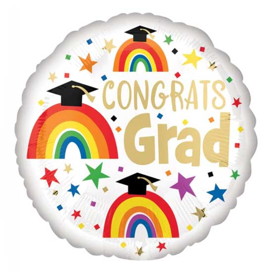 17" Congrats Grad Rainbow Balloon