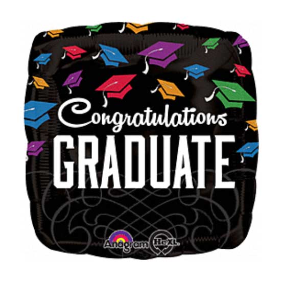 17" Congrats Graduate Black Balloon