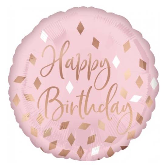 18" Blush Happy Birthday Balloon
