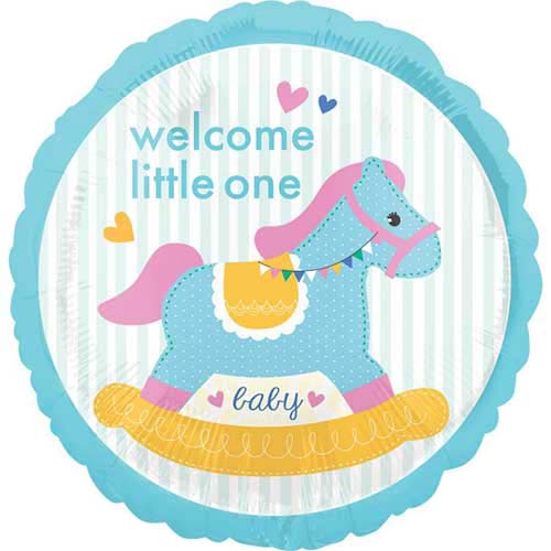 17" Welcome Lilttle One Rocking Horse Balloon