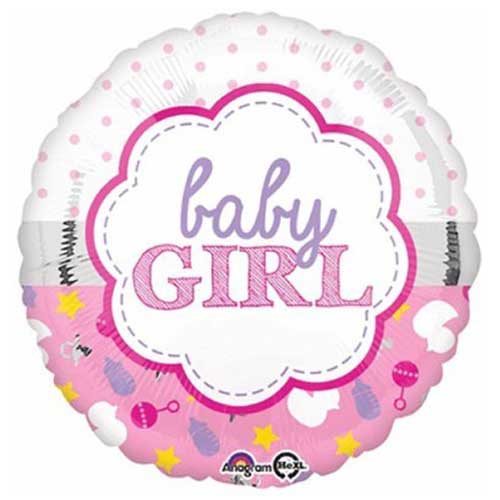 17" Scallop Baby Girl Balloon