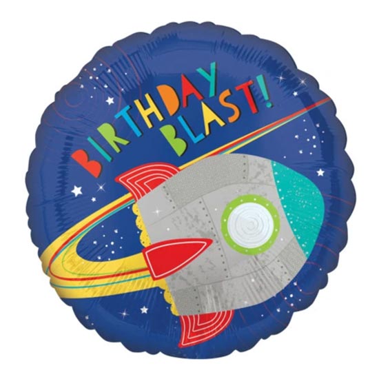 Happy Birthday with a blast spaceship helium balloon!