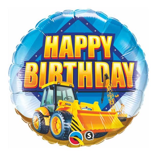 Construction Truck Happy Birthday Balloon
