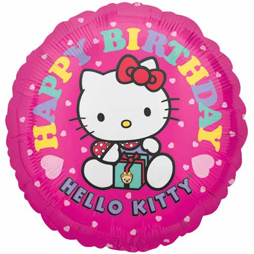 Hello Kitty Happy Birthday Balloon in Fuchsia