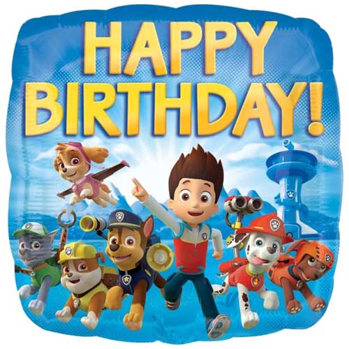 18" Paw Patrol Happy Birthday Balloon