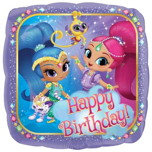 18" Shimmer & Shine Happy Birthday Balloon
