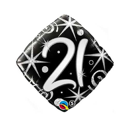 18" Black Party 21st Birthday Balloon