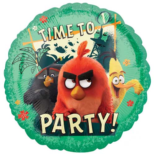 18" Time to Party Angry Birds Balloon