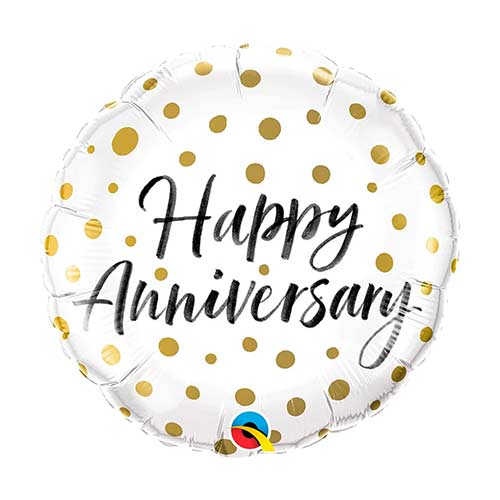 18" Dots Happy Anniversary Balloon