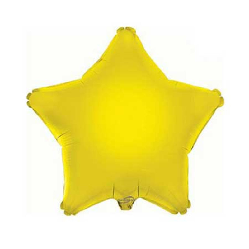 An 18-inch yellow star-shaped foil balloon