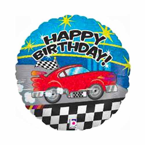 Racing Car Happy Birthday Balloon