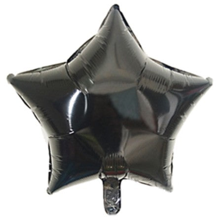 Black Star Shaped Helium Balloon.