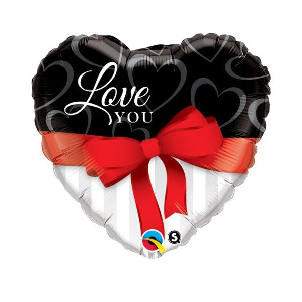 18" Love You in Ribbon Balloon
