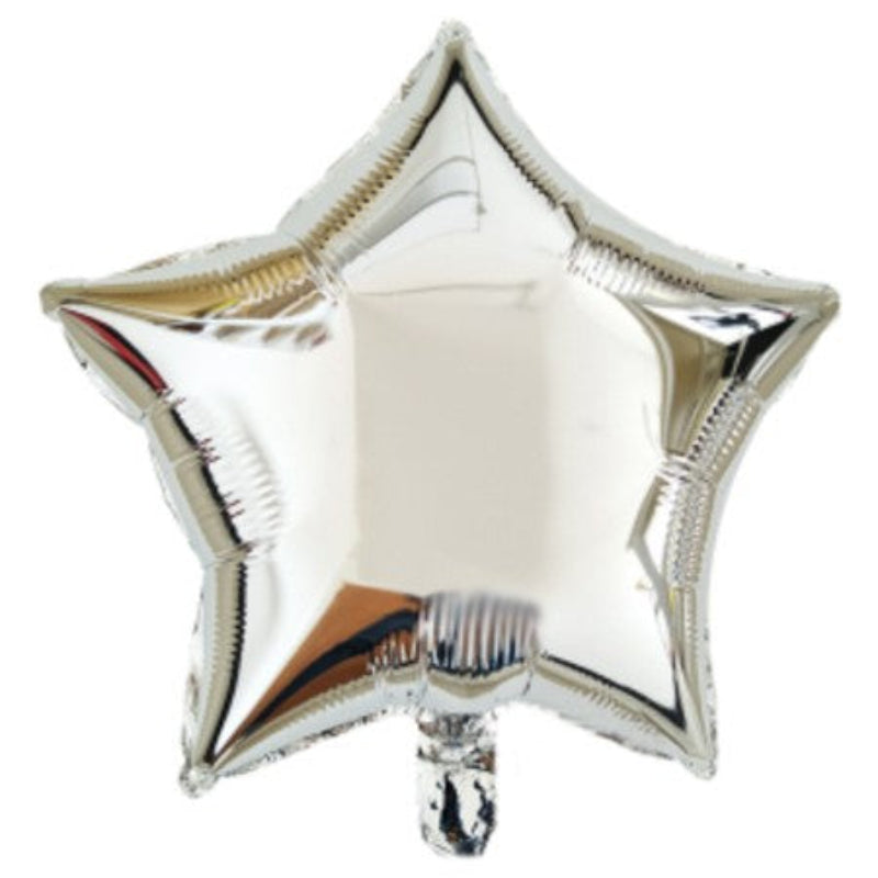 An 18-inch silver star-shaped foil balloon