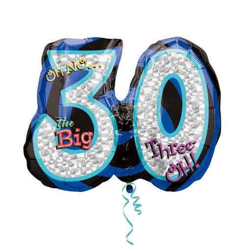 26" Holographic 30th Birthday Balloon