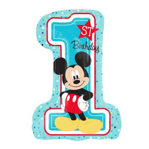 28" Mickey 1st Birthday Balloon