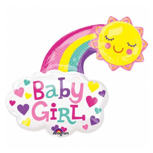 30" Bright Happy Sun Baby Girl Balloon