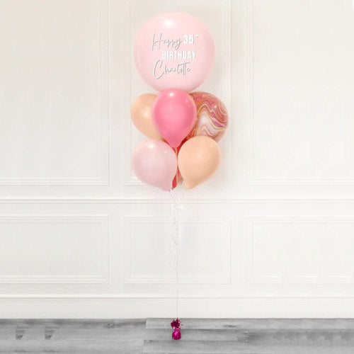 Pink Customised Jumbo Latex Balloon with numbers.