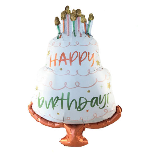 36" Happy Birthday Cake Balloon