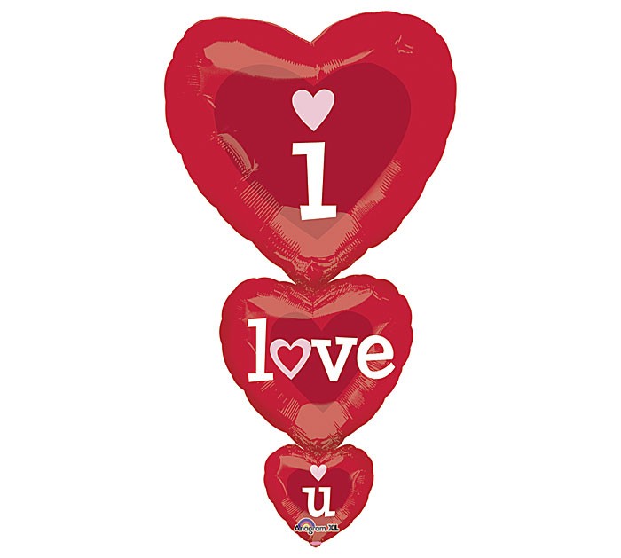 36" I Love You Hearts Stacker Balloon