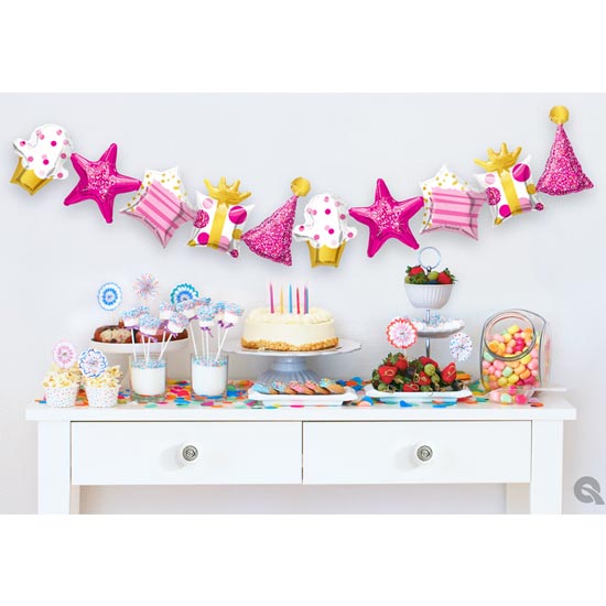 Celebrating Janice's 1st birthday was made so easy with these ready for display balloon garland. Just need to inflate them with air and hang them up. Voila! We got a great backdrop for photoshoot!