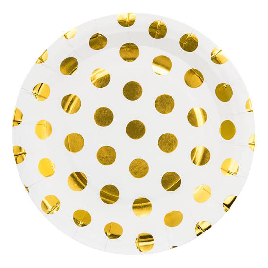Golden polkadots plates