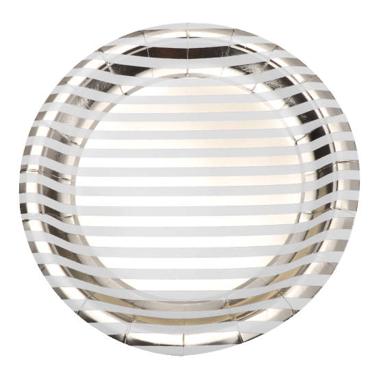 7" Silver Stripes Paper Plates (10pc)