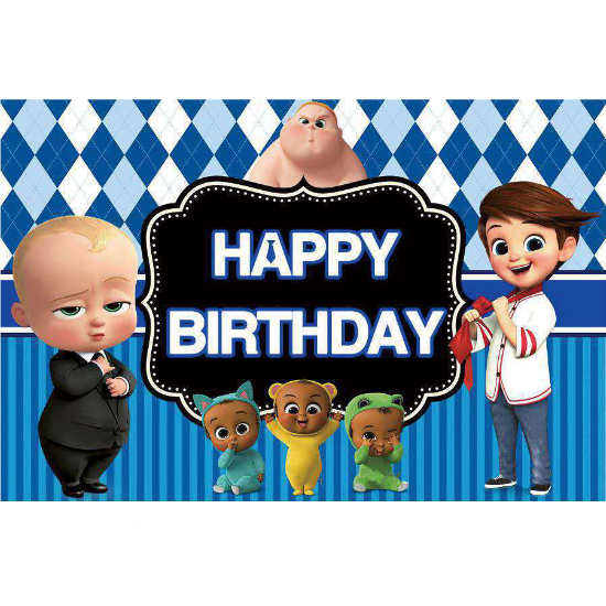 Large size Boss Baby Fabric Backdrop Banner for your birthday cake table backdrop. This backdrop certainly helps to make cake cutting photos a lot nicer!