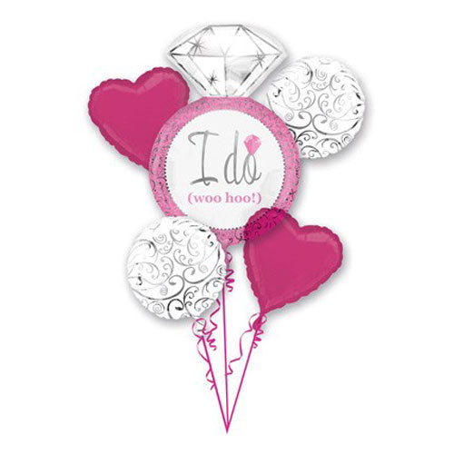 Bright Pink Wedding Balloon Bouquet