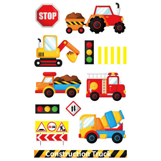 Construction Vehicles Tattoo (4 sheets)