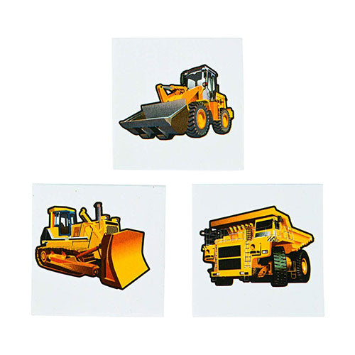 Construction Zone Tattoos. Temporary tattoos for kids. Great as party goody bag filler.
