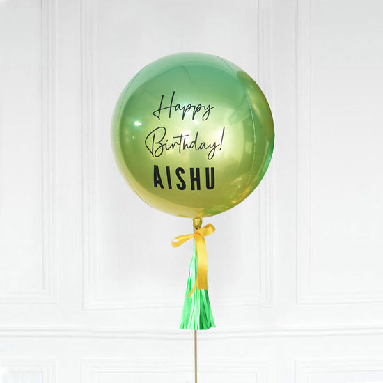 Delightful Ombre Orbz Balloon with a special message from the heart to greet someone special!