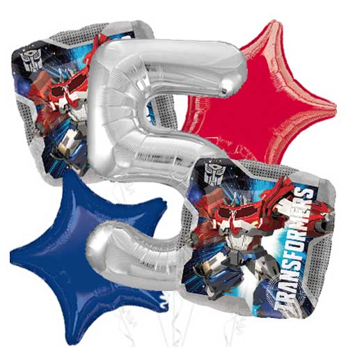 Transformers Jumbo Number Balloon Bouquet.